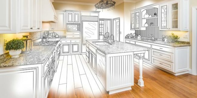 drawing of a kitchen renovation project